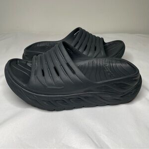 HOKA One One Ora Recovery Sport Slide Black Comfort Sandals Women Size 6